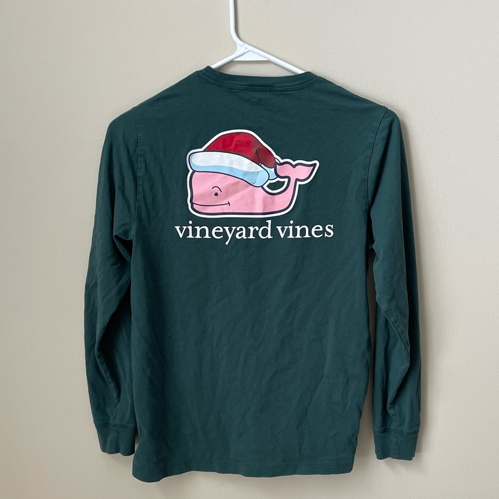 Vineyard Vines Christmas Graphic Long Sleeve Tee - Boys Large (16)